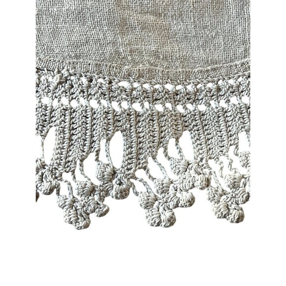 Linen & Crochet Doily Centerpiece 18.5" Diameter Vintage Handmade Wedding Event - Picture 12 of 16